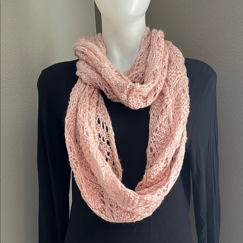 Faded Glory Pink Knit Infinity Scarf